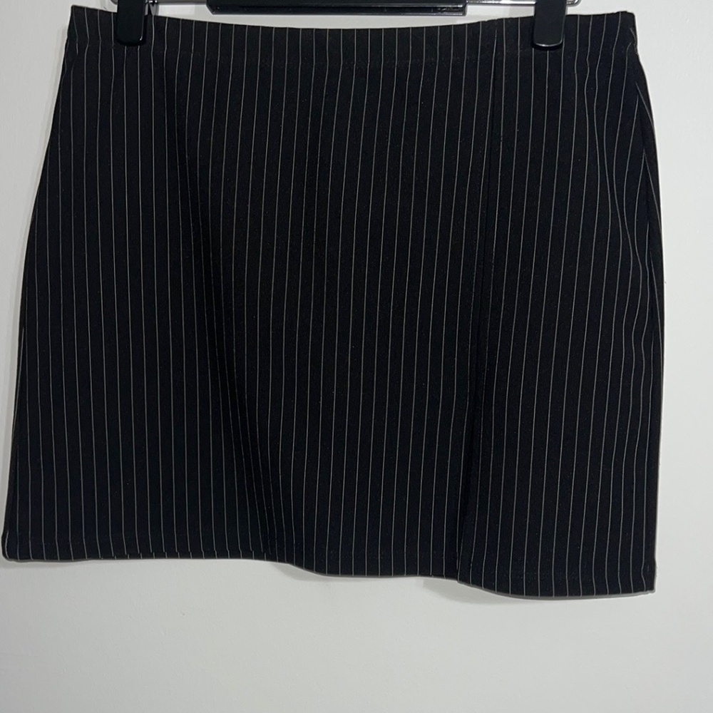 Black Pinstripe Skirt